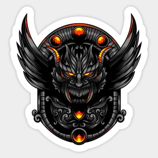 creepy flying dragon illustration Sticker